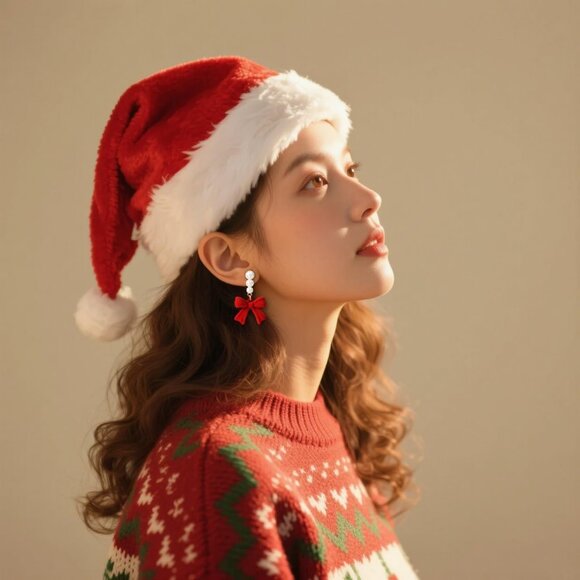 Red Bow Earrings for Women, Long Tassel Drop Earrings, Elegant Preppy Jewelry - Picture 5 of 5